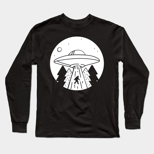 UFO Alien Bigfoot Abduction Conspiracy Theory Long Sleeve T-Shirt by UNDERGROUNDROOTS